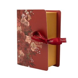Cutii carte cu fundă satinată și design floral - roșu (set 50 buc) - Default Title