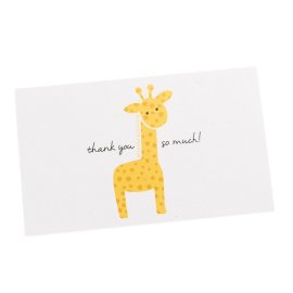 Felicitări hârtie pentru copii cu mesaj Thank you - model girafă (set 50 buc) - Default Title