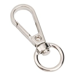 Carabine breloc cu cap rotativ - model 2 argintiu (set 100 buc) - 4,8x1,39cm